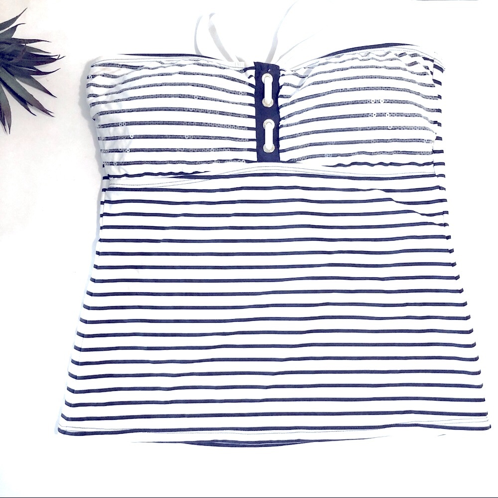 SPERRY Tankini Nautical Blue White Bikini Set - Picture 3 of 14